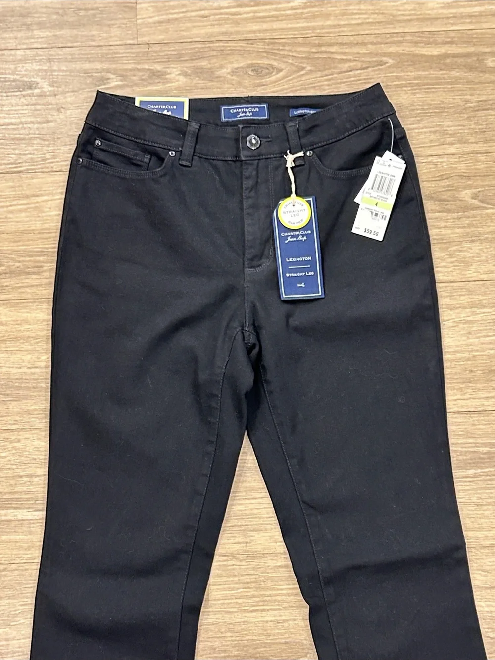 NEW Charter Club Lexington Straight Leg Black Jeans